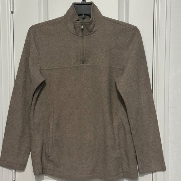 Croft & Barrow M Beige Half-Zip Fleece Pullover Jacket - Picture 1 of 8